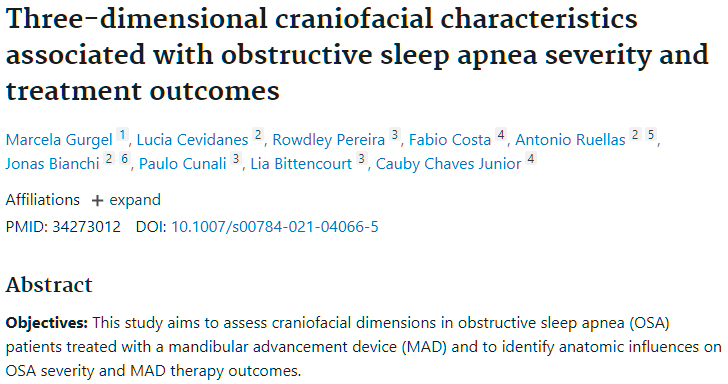Three-dimensional craniofacial characteristics associated with obstructive sleep apnea severity and treatment outcomes